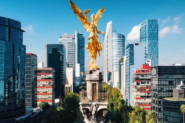 Aerial view of Independence Monument Mexico City