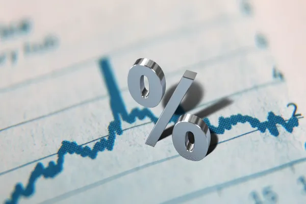 Interest rate percentage sign symbol finance investment graph chart