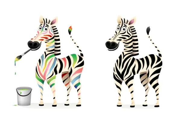 Zebra with different stripes