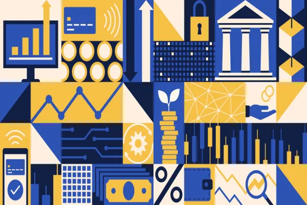 background with financial symbols