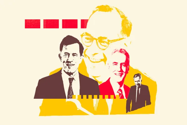 Simon Borrows, Oliver Bäte, Richard Ridinger and Bernard Arnault. (Illustration by II / Courtesy photos)