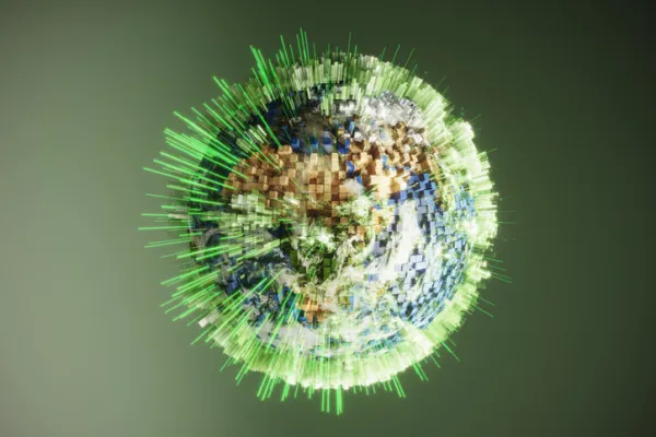 sphere with green flares