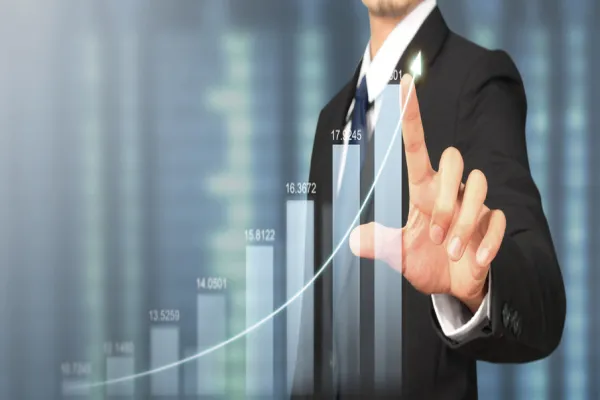 Businessman plan graph growth and increase of chart