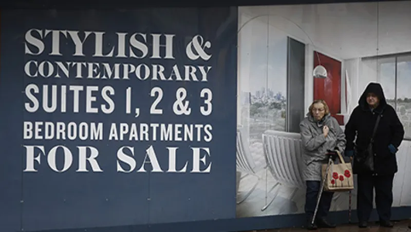 Estate Agents For Sale Signs And Residential Properties As U.K. House-Price Growth Slows