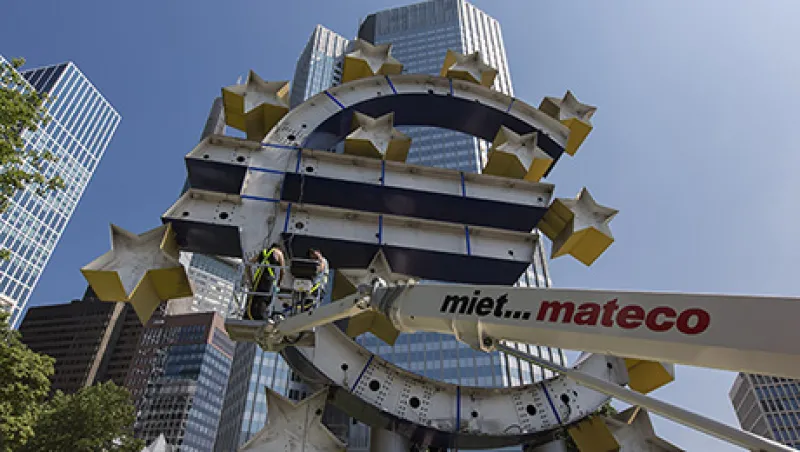 European Central Bank's Euro Sculpture Undergoes Makeover