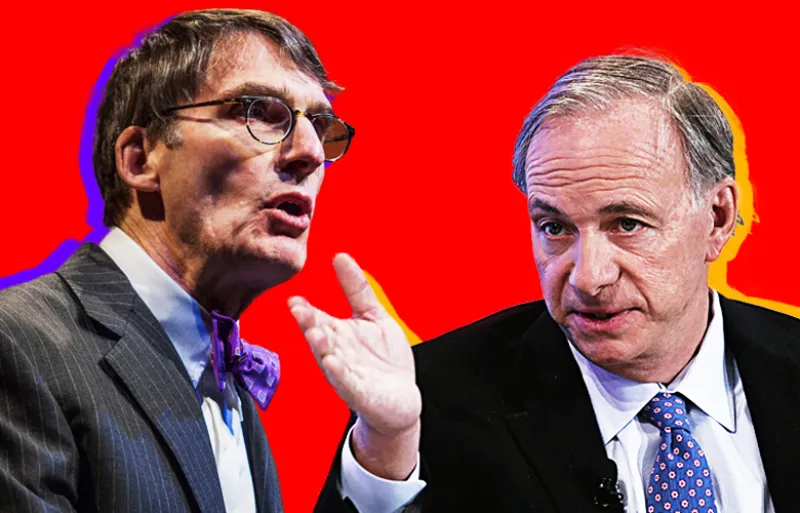 (Grant (left): Chris Goodney/Bloomberg; Dalio: Jason Alden/Bloomberg).
