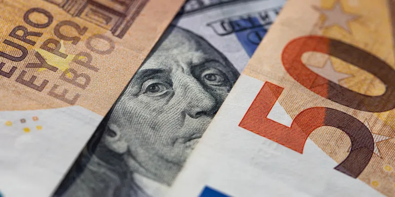 100 dollar and 50 euro banknotes