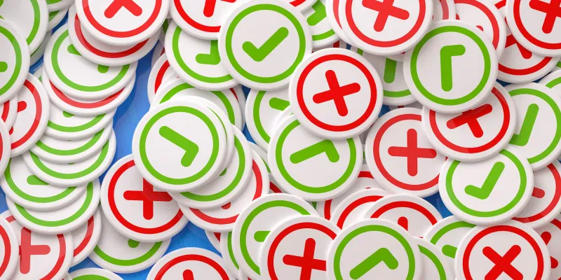 A vibrant 3D animation illustrating the process of evaluation