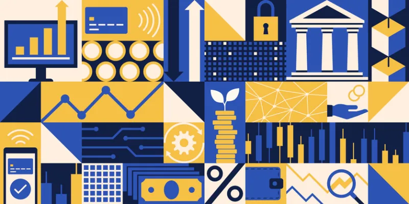 background with financial symbols