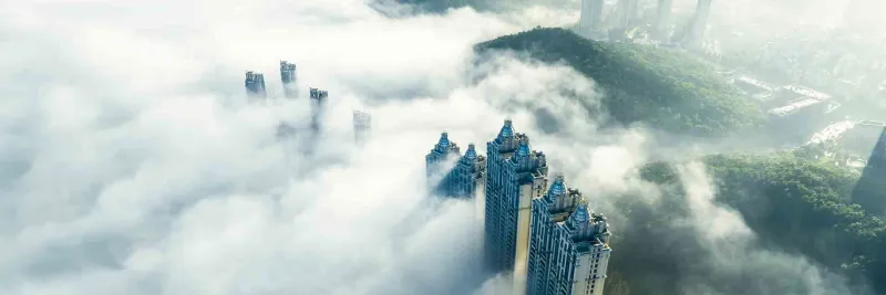 Buildings in the clouds