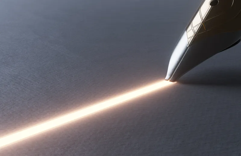 Pen Drawing The Neon Line