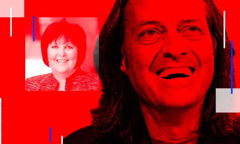 Margaret Keane, CEO of Synchrony and John Legare, CEO of T-mobile. (via Linkedin; Andrew Harrer/Bloomberg)