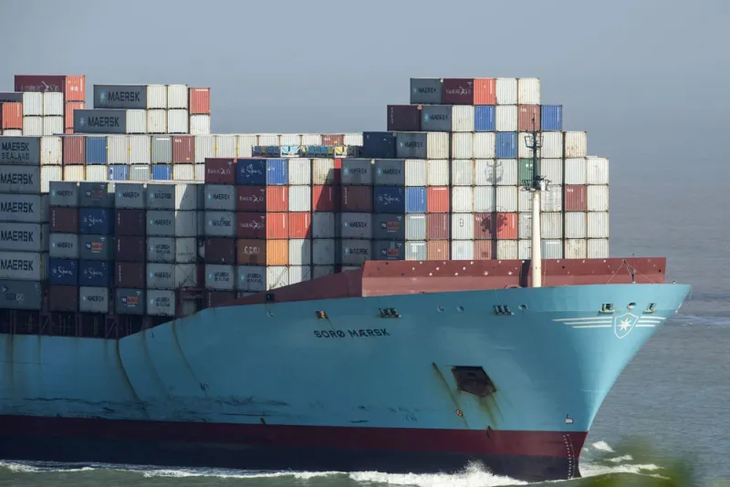 A container ship outside the Yangshan Deep Water Port in Shanghai. (Qilai Shen/Bloomberg)