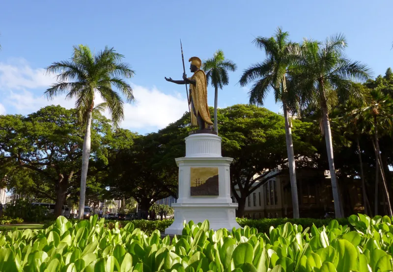 Statue of King Kamehameha in downtown Honolulu. (Bigstock)