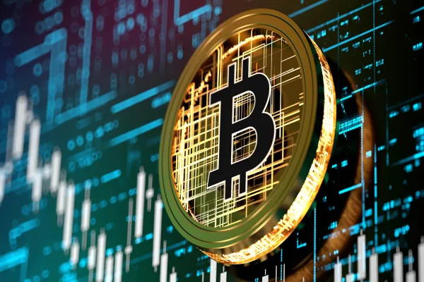 bitcoin abstract 3d concept; Cryptocurrency coin design